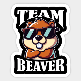 Team Beaver Funny Sticker